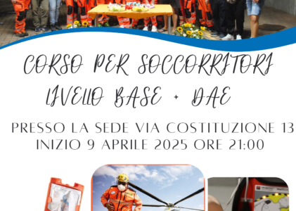 Nuovo corso per soccorritori di primo soccorso