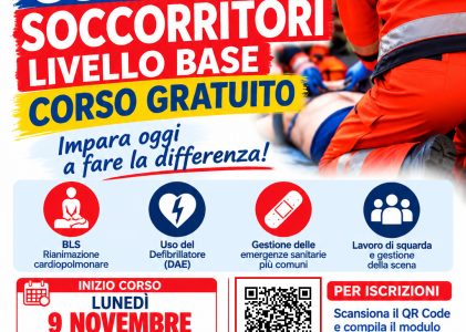 Diventa soccorritore: al via il nuovo corso livello base